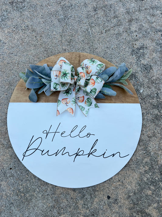 Hello Pumpkin Door hanger