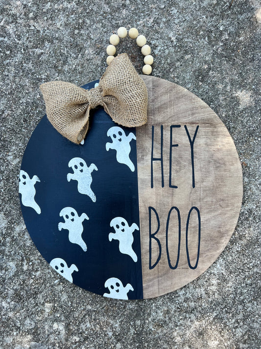 Hey boo ghost door hanger