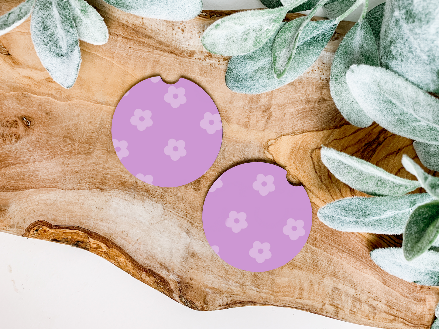 Purple flower’s Car Coasters