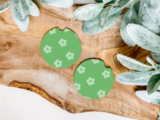 Green flower Car Coasters